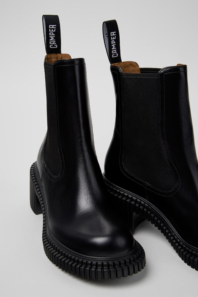 Pix London Black Leather Mid Boots for Women. by CAMPER