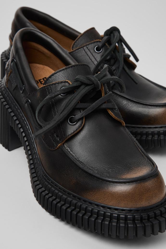 Pix London Black Leather Moccasins for Women. by CAMPER