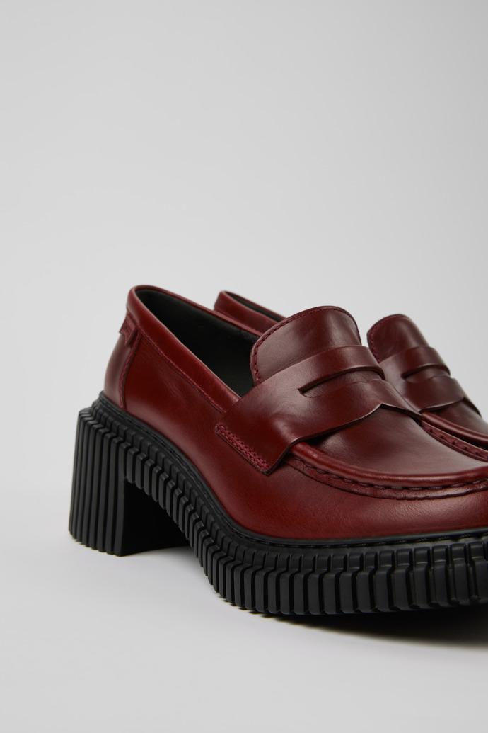 Pix London Burgundy Leather Moccasins for Women. by CAMPER