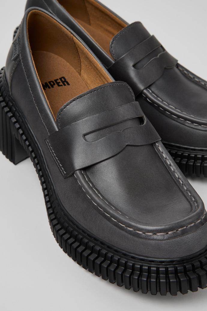 Pix London Gray Leather Moccasins for Men. by CAMPER