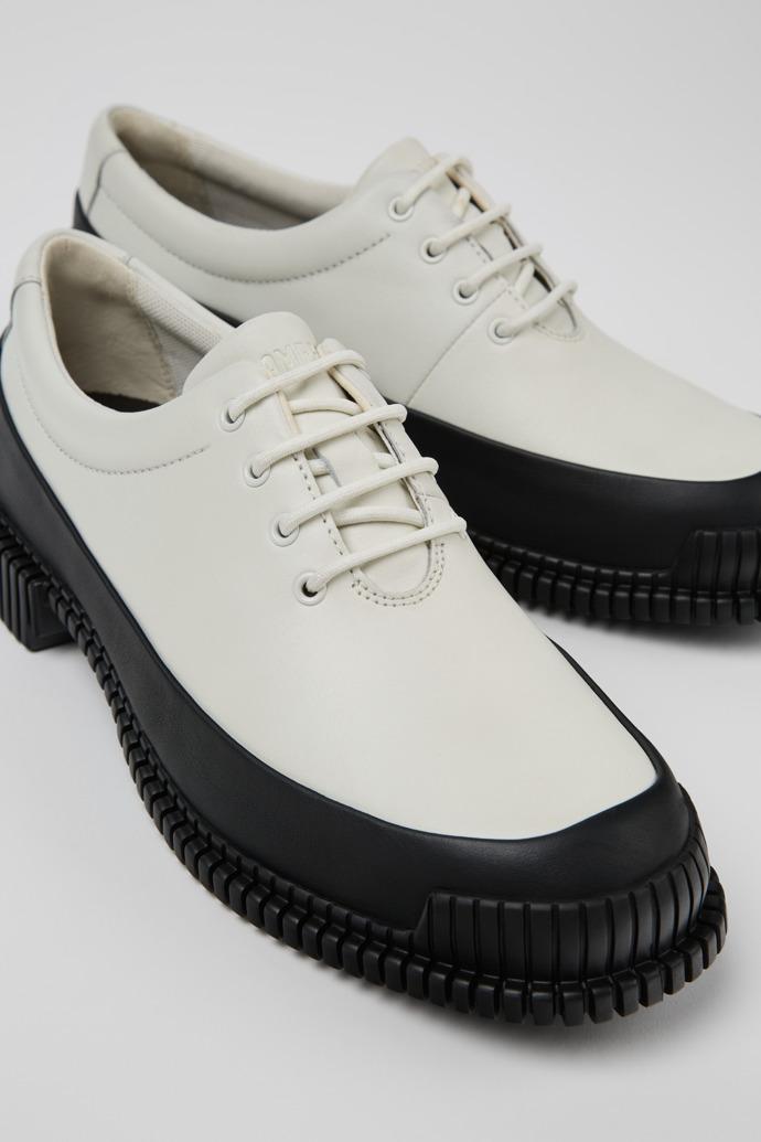 Pix White and Black leather lace-up shoes for women by CAMPER