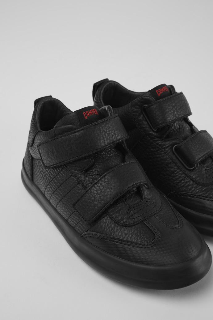 Pursuit Black leather and textile sneakers for kids by CAMPER