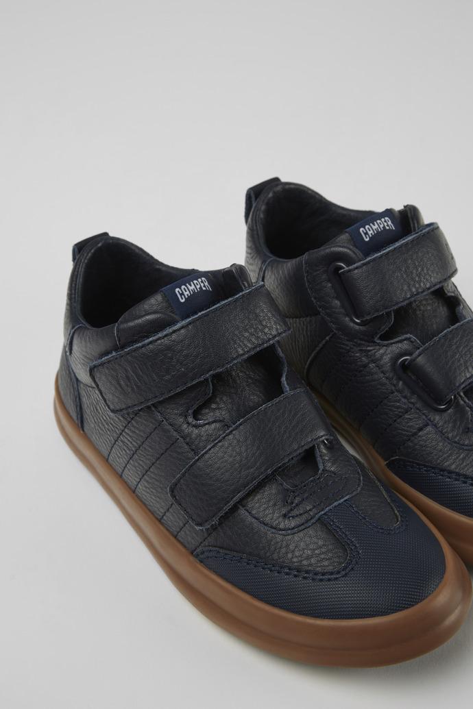 Pursuit Blue leather and textile sneakers for kids by CAMPER