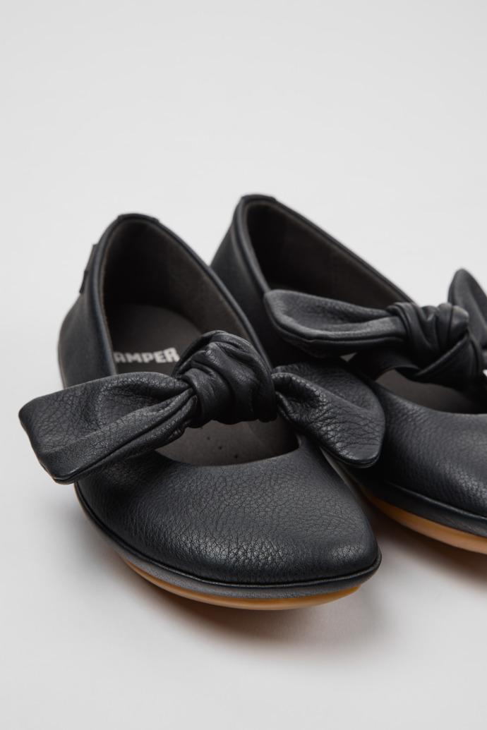 Right Black Leather Ballerinas for Children. by CAMPER