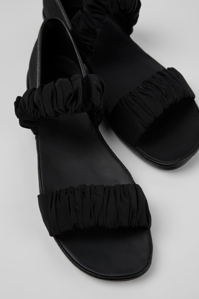 Right Black Recycled PET and Leather Sandals for Women. by CAMPER