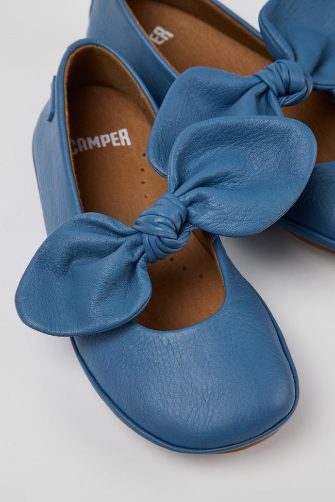 Right Blue Leather Ballerina for Kids. by CAMPER