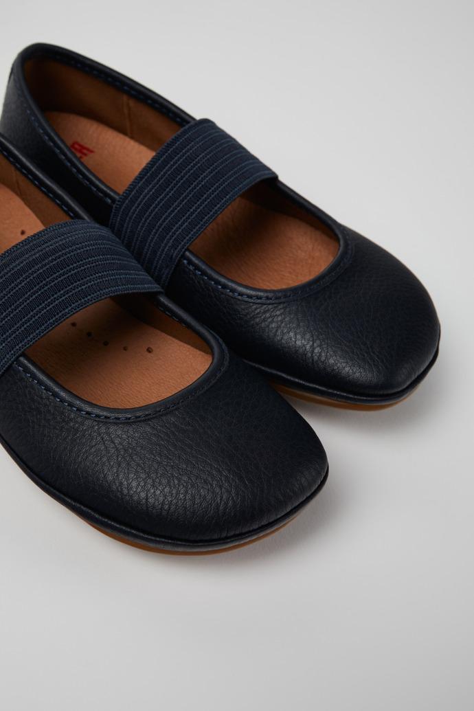 Right Blue Leather Ballerinas for Kids. by CAMPER