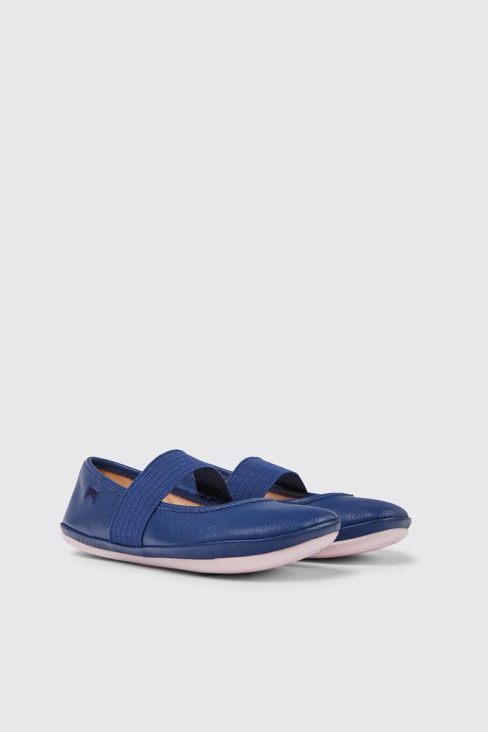 Right Blue leather ballerinas for girls by CAMPER