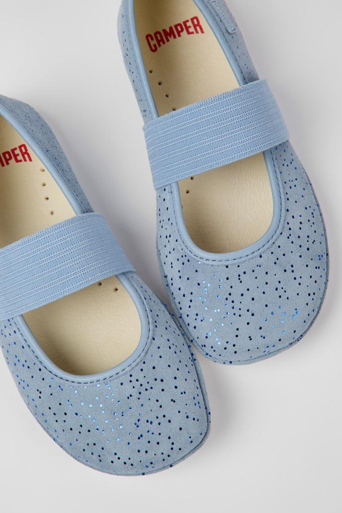 Right Blue nubuck ballerinas for kids by CAMPER