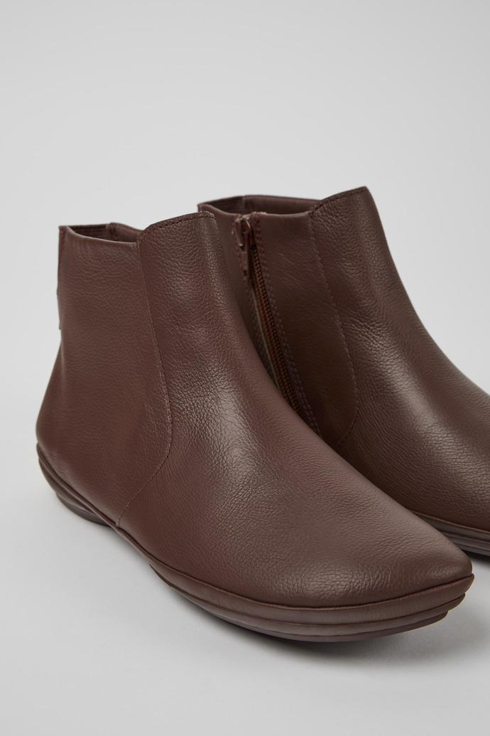 Right Brown leather ankle boots for women by CAMPER