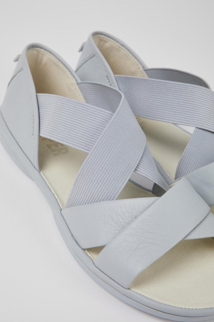 Right Gray Leather Cross-strap Sandal for Women by CAMPER