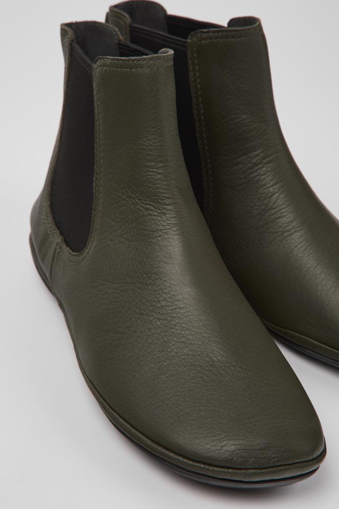 Right Green leather ankle boots by CAMPER