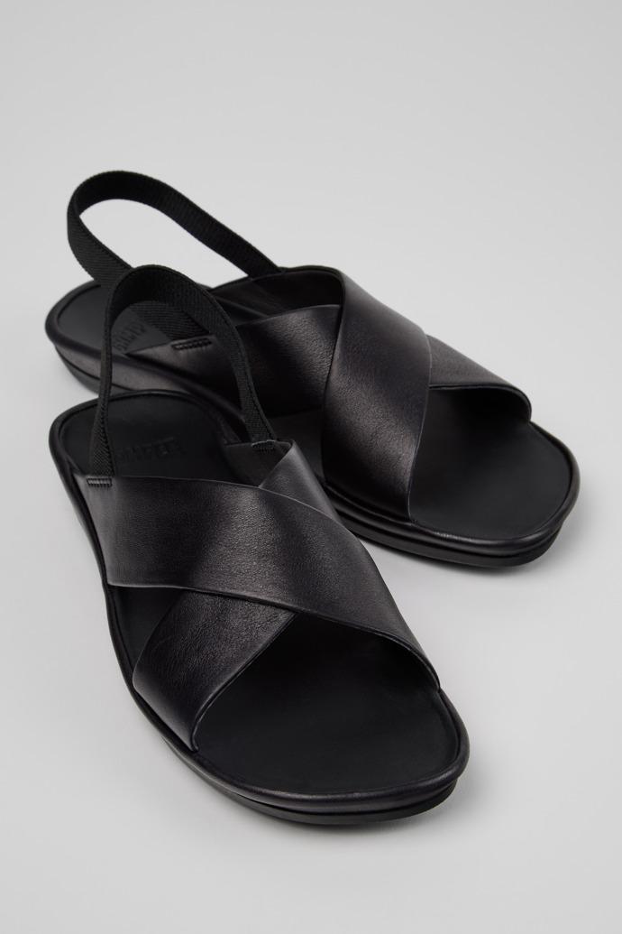 Right Isla Black Leather Sandals for Women. by CAMPER