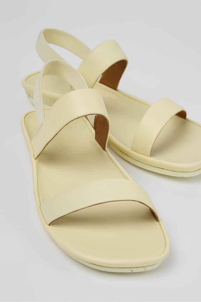 Right Isla Yellow Leather Sandals for Women. by CAMPER