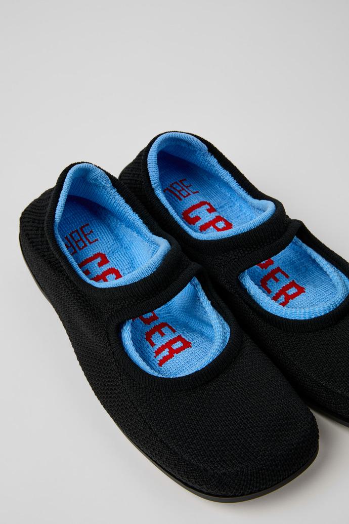Right Niko Black and Blue Recycled Textile and Engineered Material Ballerinas for Women. by CAMPER