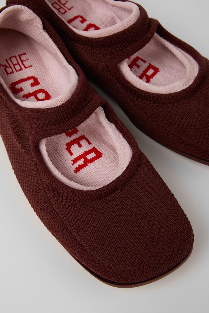 Right Niko Burgundy Recycled Textile and Engineered Material Ballerinas for Women. by CAMPER