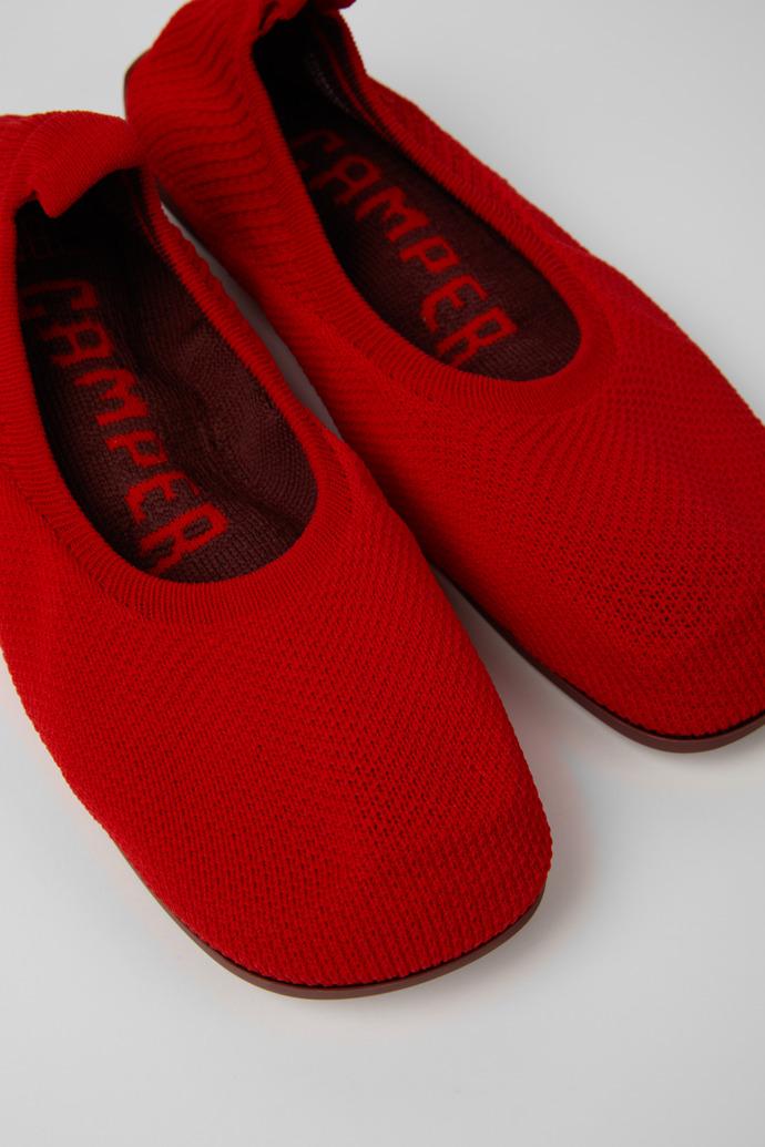 Right Niko Red Recycled Textile and Engineered Material Ballerinas for Women. by CAMPER