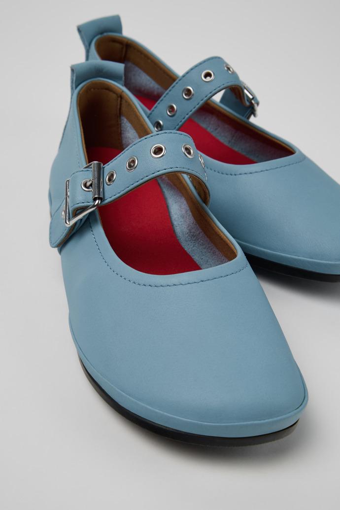 Right Nina Blue Leather Ballerinas for Women. by CAMPER