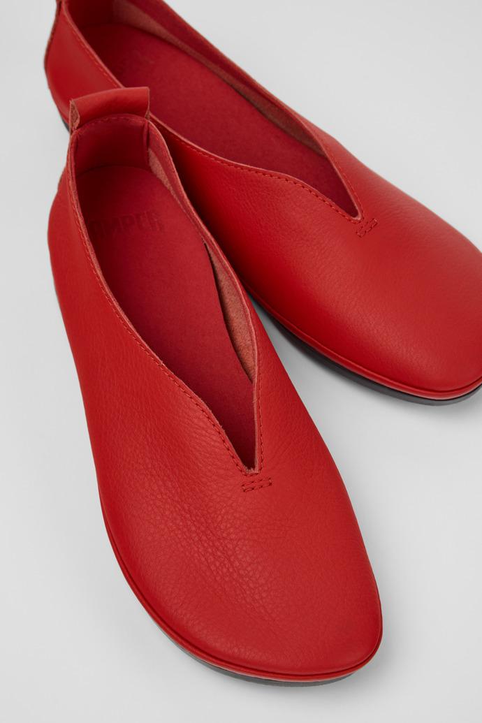 Right Nina Red Leather Ballerinas for Women. by CAMPER