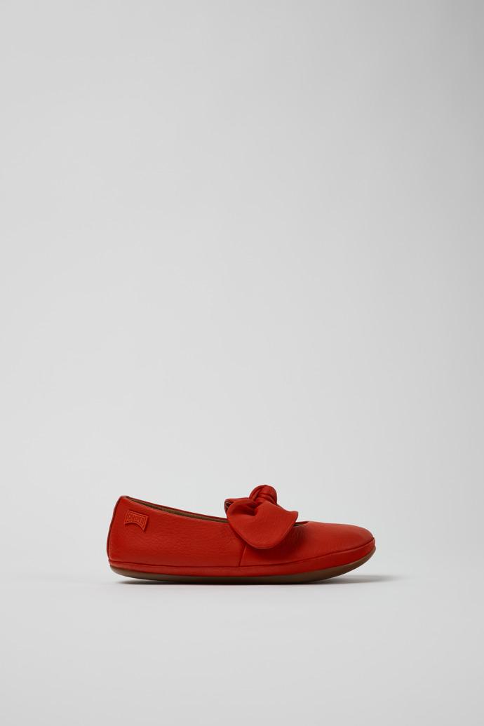 Right Red Leather Ballerina for Kids. by CAMPER