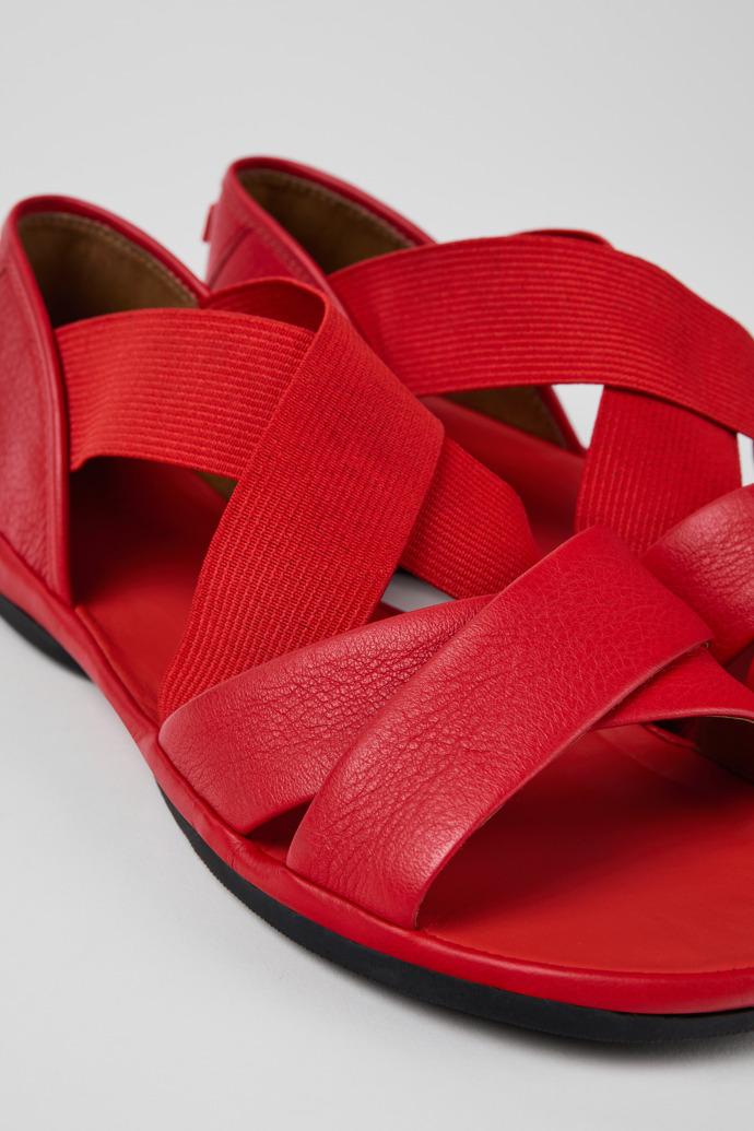 Right Red Leather Cross-strap Sandal for Women by CAMPER