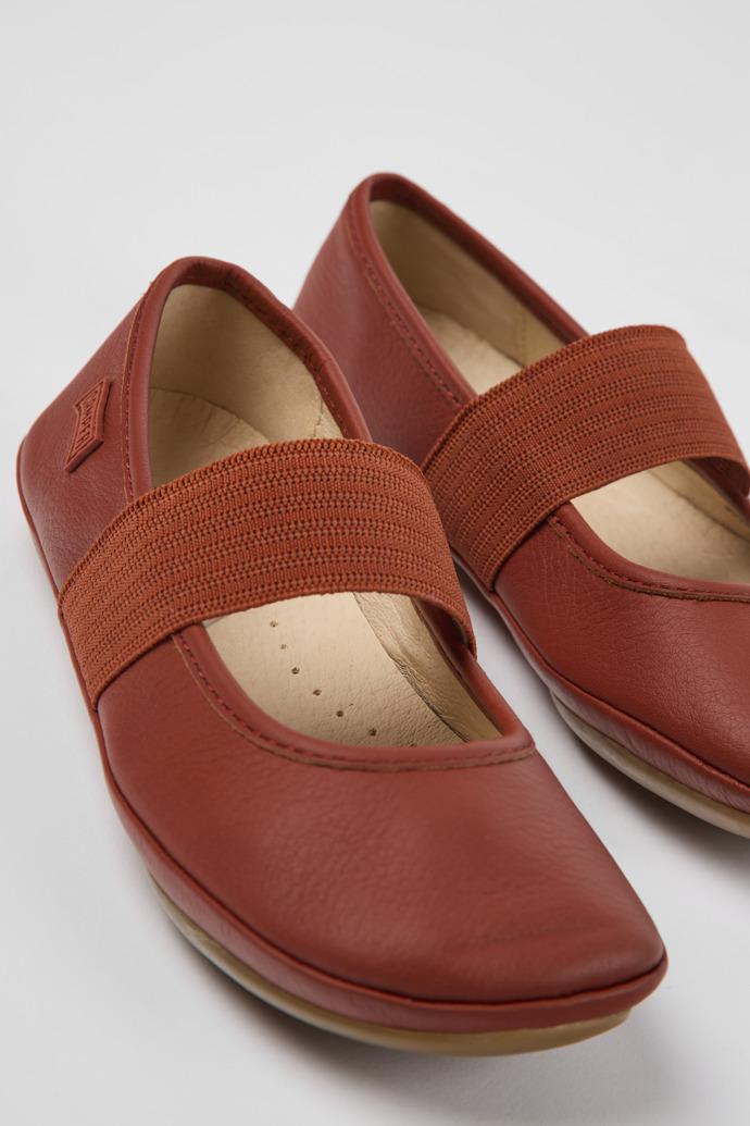 Right Red leather ballerinas for kids by CAMPER