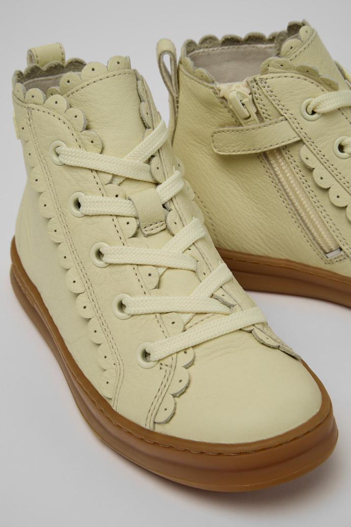 Runner Beige Leather Sneakers for Children. by CAMPER