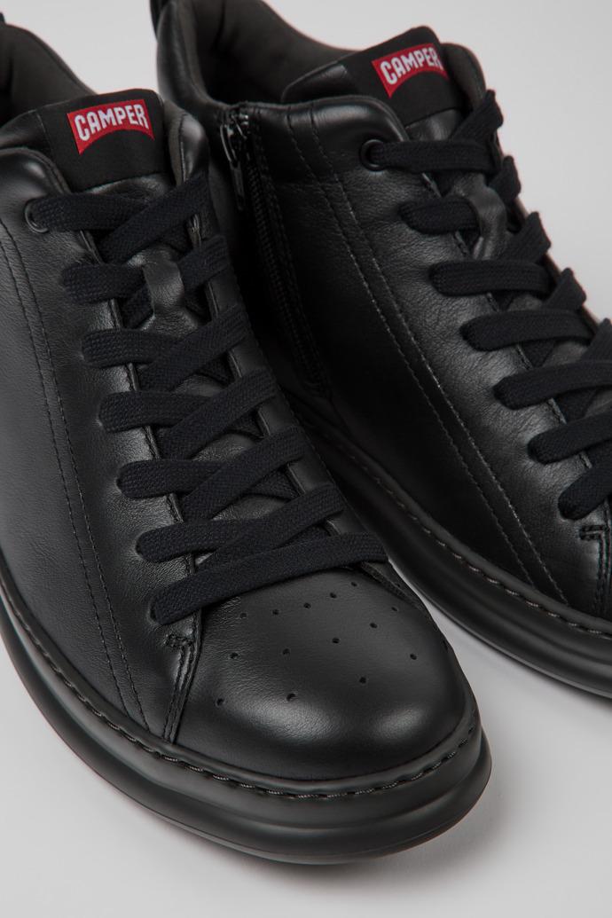 Runner Black Leather Ankle Boots for Men. by CAMPER