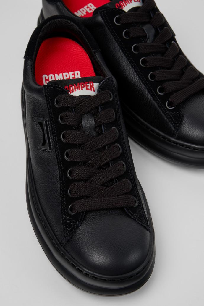 Runner Black Leather and Nubuck Sneakers for Women. by CAMPER