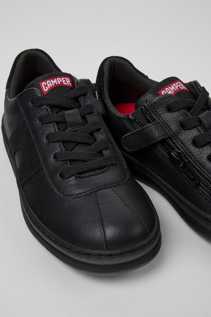 Runner Black leather and nubuck sneakers for kids by CAMPER