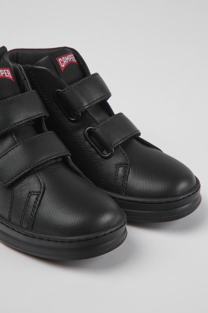 Runner Black leather and textile ankle boots for kids by CAMPER