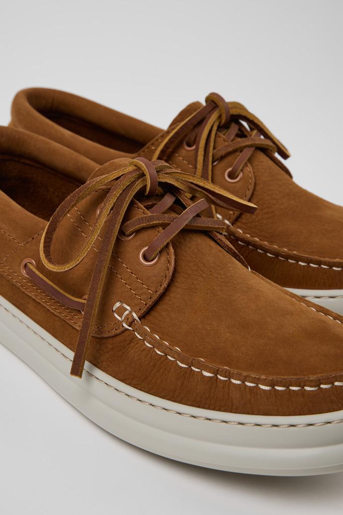 Runner Brown Nubuck Leather Nautical Moccasins for Men. by CAMPER