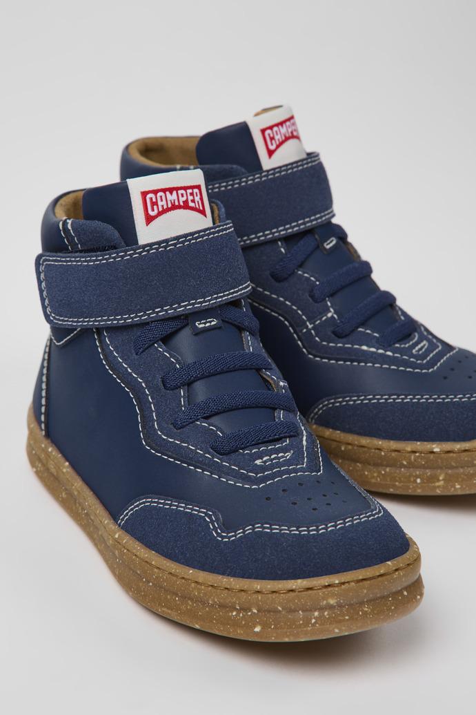 Runner Dark blue leather and nubuck ankle boots for kids by CAMPER