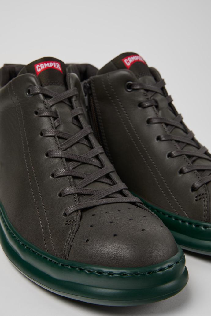 Runner Gray Leather Ankle Boots for Men. by CAMPER