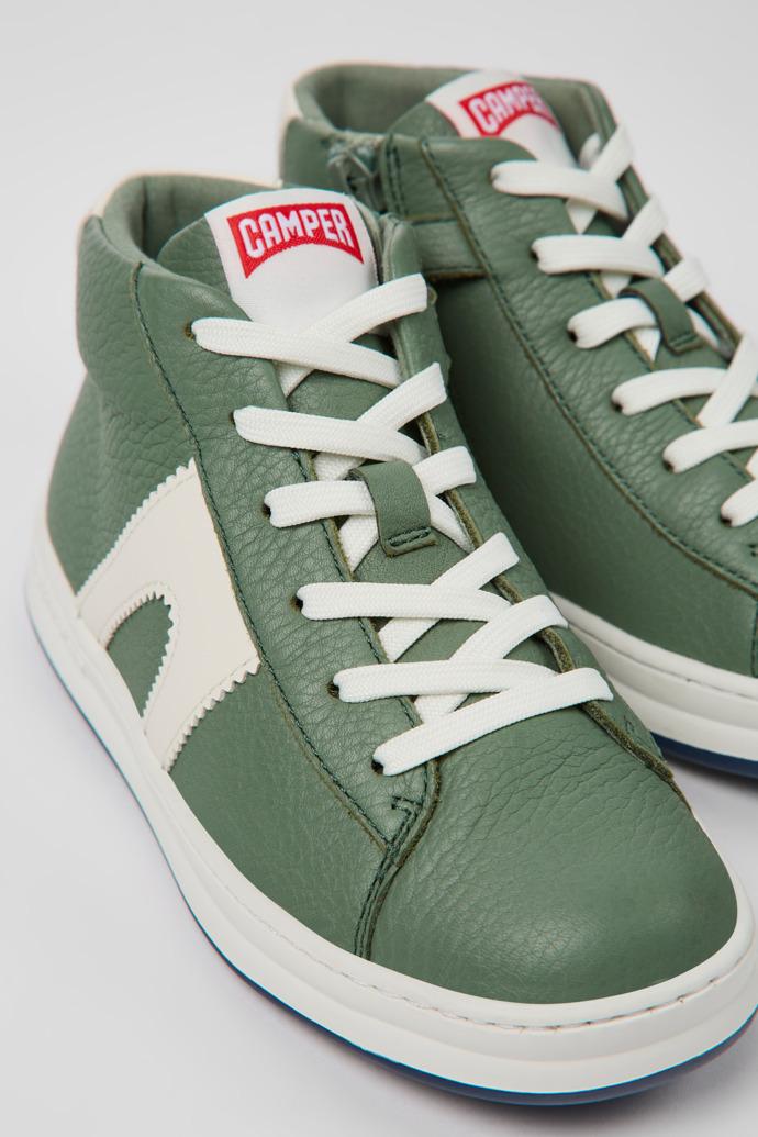 Runner Green and white leather ankle boots for kids by CAMPER