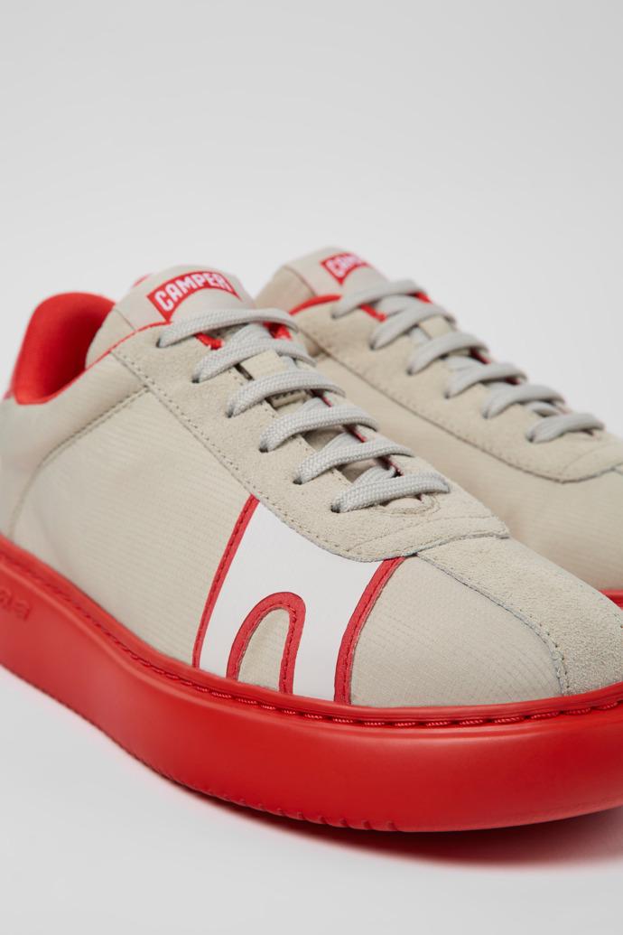 Runner K21 Gray and red textile and nubuck sneakers for women by CAMPER