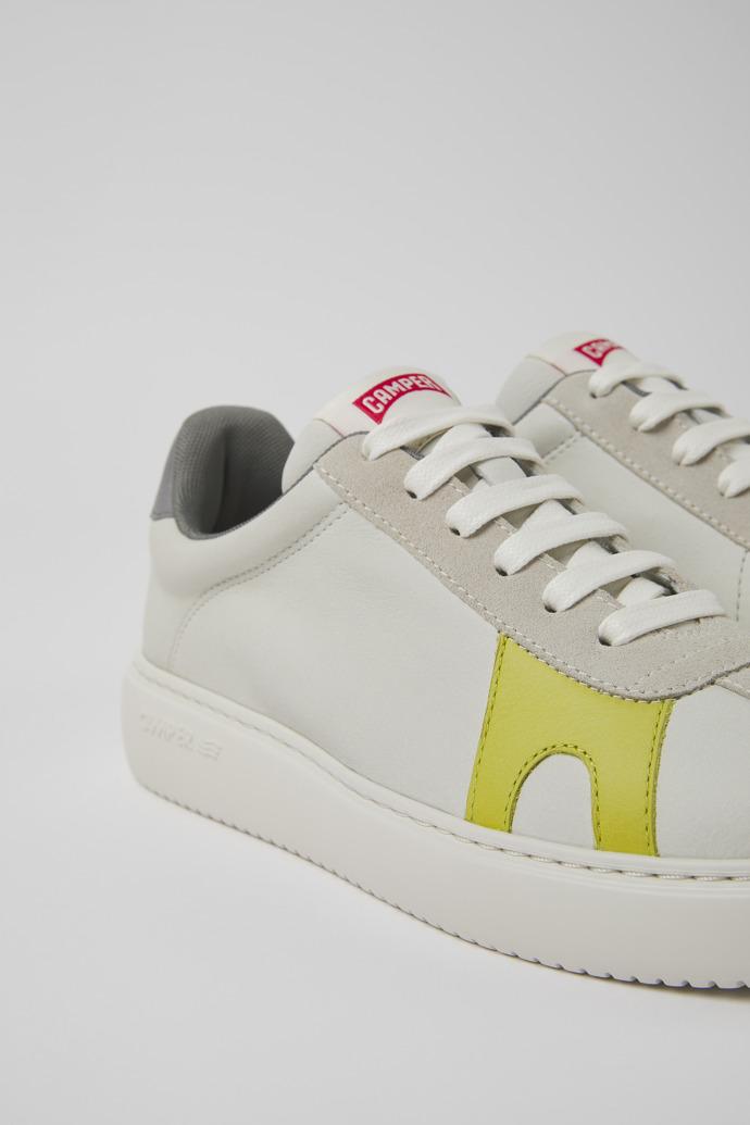 Runner K21 White non-dyed leather and nubuck sneakers for women by CAMPER