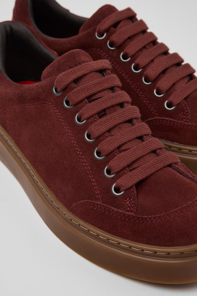 Runner Twentyfive Burgundy Suede Leather Sneakers for Women. by CAMPER
