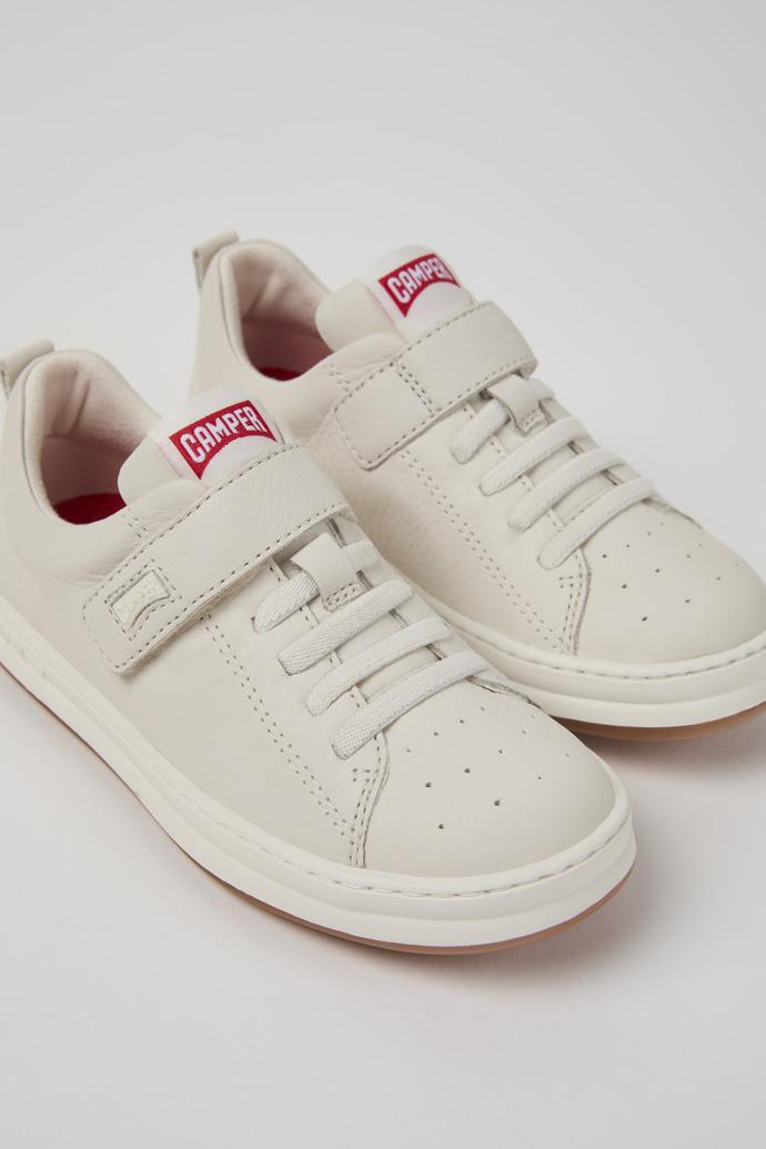 Runner White Leather Sneakers for Kids. by CAMPER