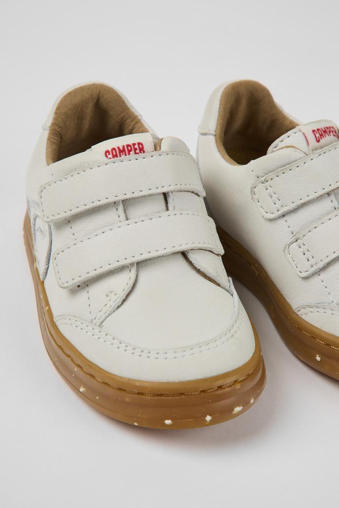 Runner White non-dyed leather sneakers for kids by CAMPER