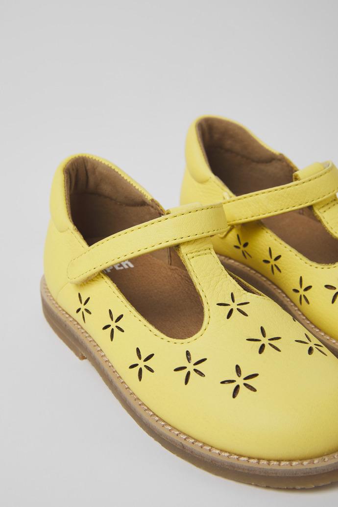 Savina Yellow leather shoes for kids by CAMPER