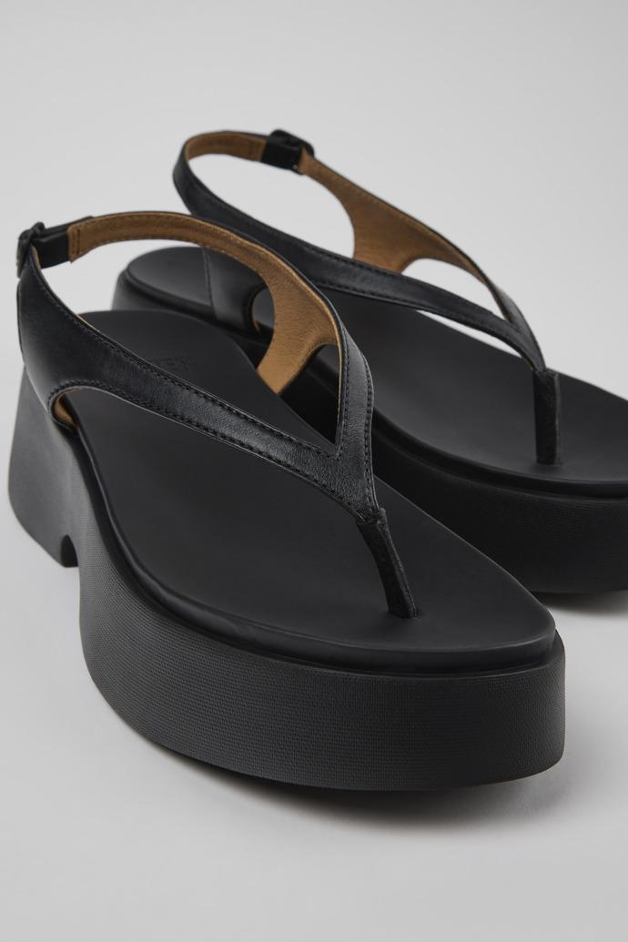 Tasha Black Leather Sandals for Women. by CAMPER