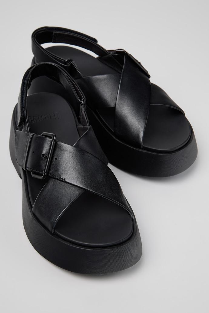 Tasha Black Leather Sandals for Women. by CAMPER