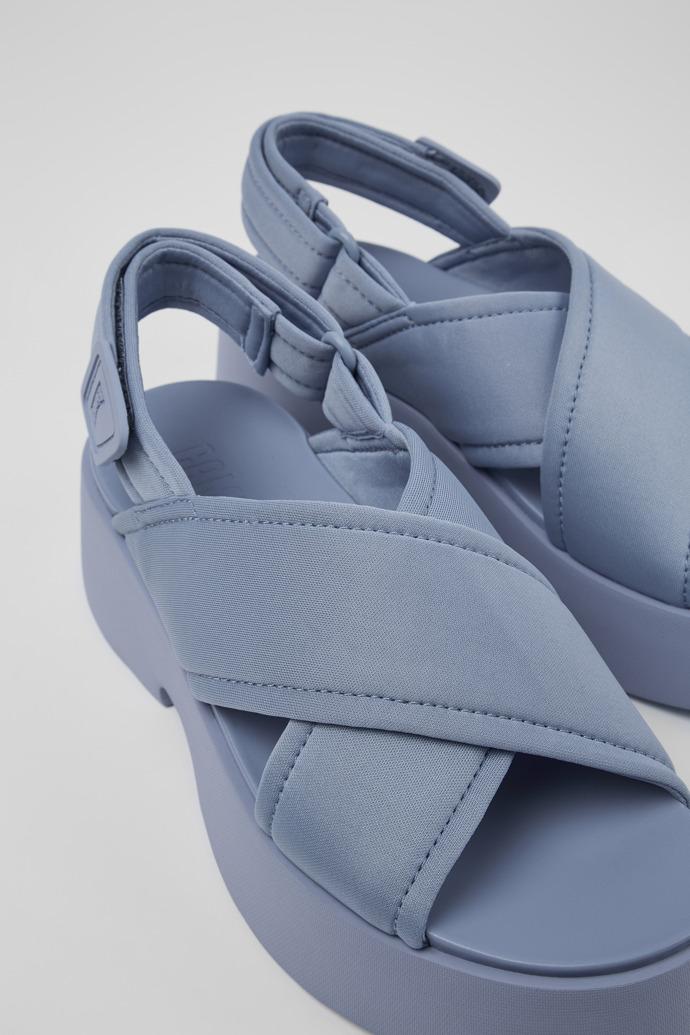 Tasha Blue Textile Cross-strap Sandal for Women by CAMPER Tasha Blue Textile Cross-strap Sandal for Women by CAMPER