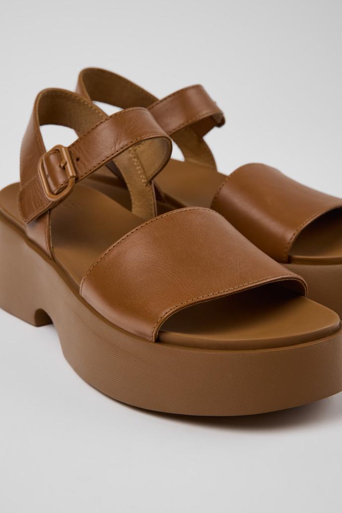Tasha Brown Leather Sandals for Women. by CAMPER