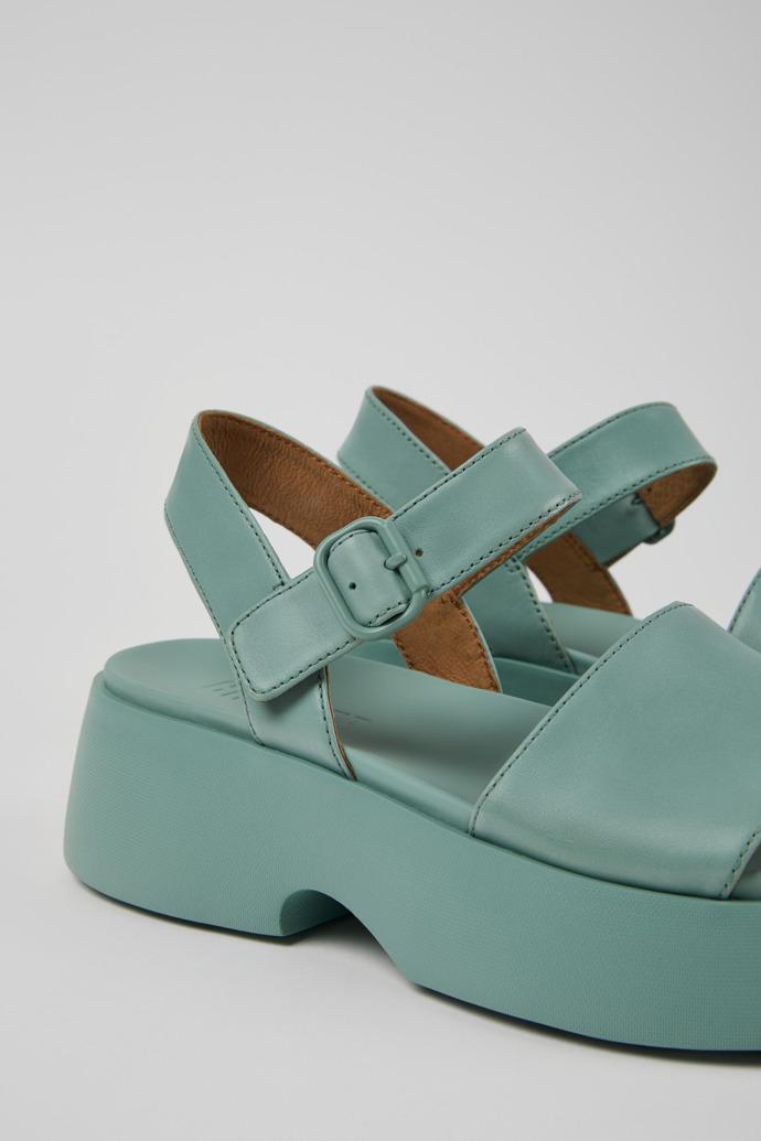 Tasha Green Leather Sandals for Women. by CAMPER