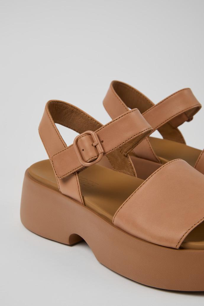 Tasha Nude Leather Sandals for Women. by CAMPER