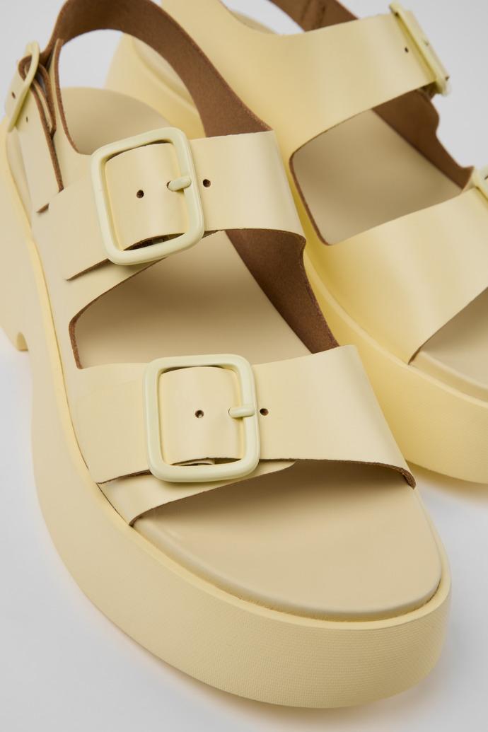 Tasha Yellow Leather Sandals for Women. by CAMPER