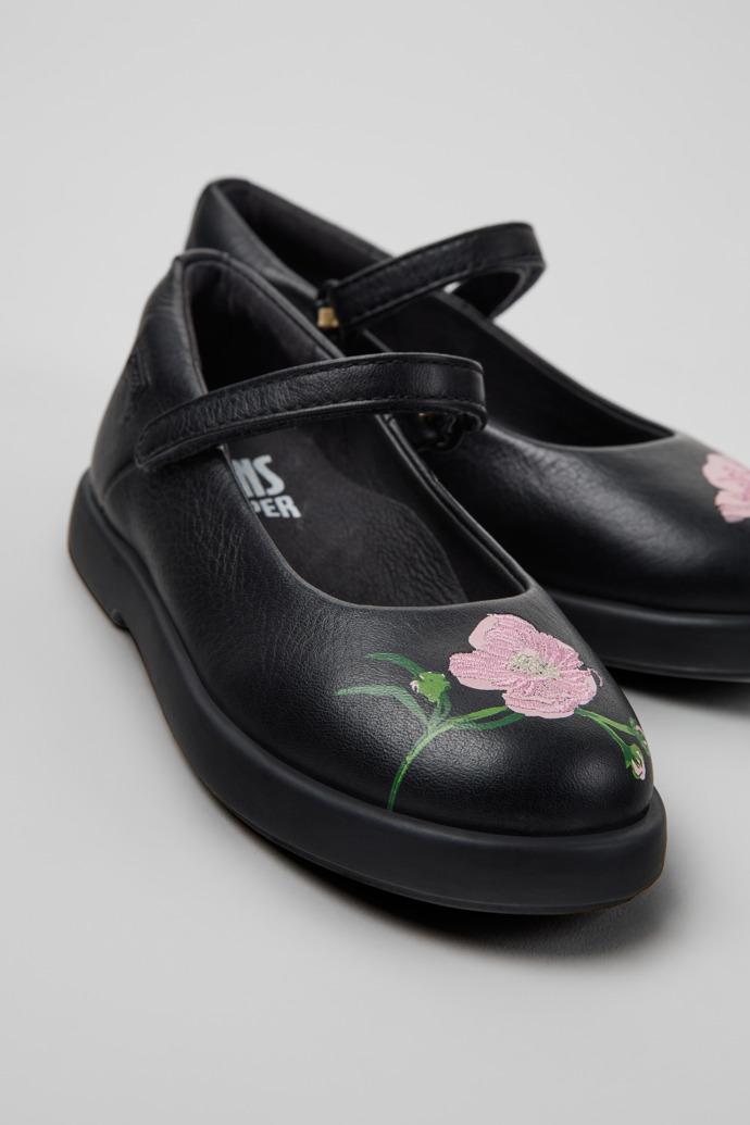 Twins Black Leather Ballerinas for Children. by CAMPER