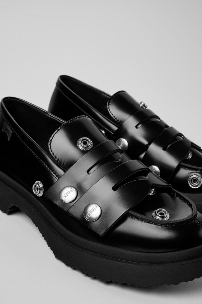 Twins Black Leather Moccasins for Women. by CAMPER